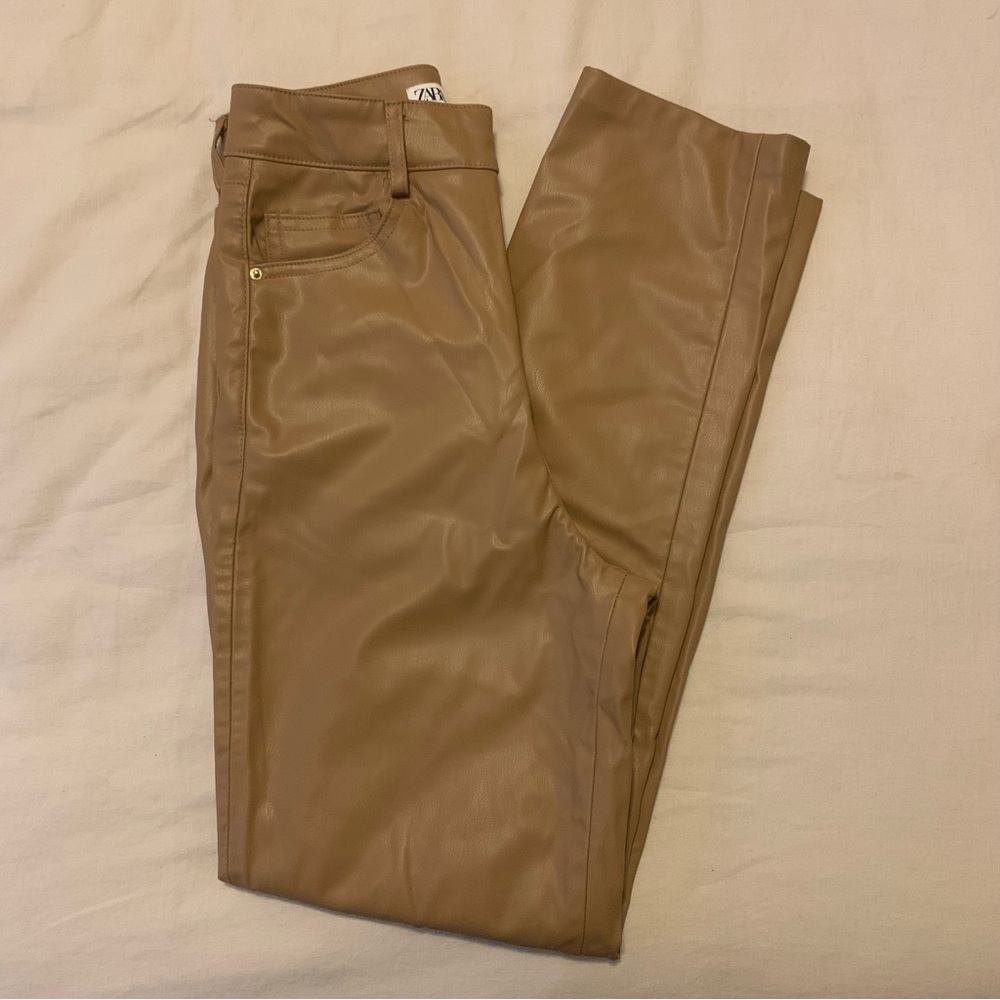Zara mom fit faux leather pants